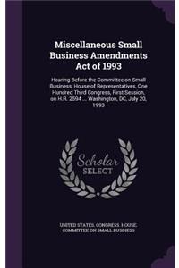 Miscellaneous Small Business Amendments Act of 1993