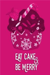 Christmas Journal - Eat Cake & Be Merry (Pink-White)