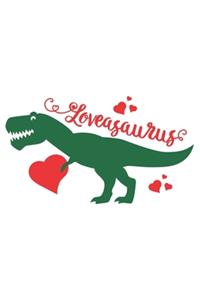 Loveasaurus Cute Dinosaur Valentine Gift Notebook