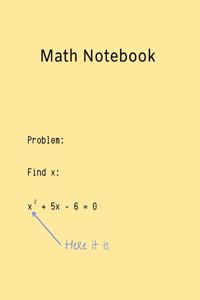 Funny Math Homework Notebook