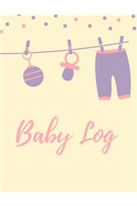 Baby Log: Daily Baby Log, Newborns Tracker, Sleep Record, Diapers, Feed and Shopping List for Nannies and New Parents