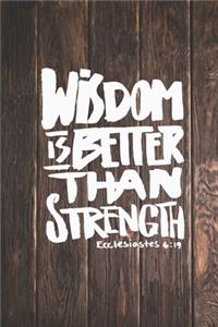 Wisdom is better than Strength - Bible Verse Christian Journal