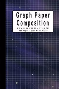 Graph Paper Composition Notebook, 100 Pages, Quad Ruled paper 8.5 x 11 Inches/ 21.59 x 27.94 cm