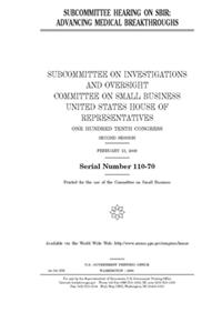 Subcommittee hearing on SBIR