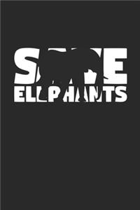 Save Elephants Notebook - Elephants Gift - Vintage Endangered Animal Journal - Extinction Animals Diary for Elephant Lovers