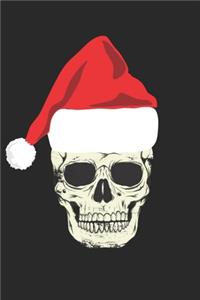 Skull with Santa Hat Christmas Notebook - Christmas Skull Journal - Christmas Gift for Kids And Adults Alike