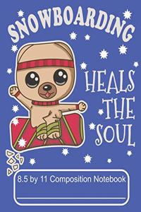 Skiing Heal The Soul 8.5 by 11 Composition Notebook