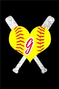 G Monogram Initial Softball Journal