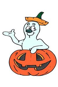 Cute Halloween Ghost Jack O Lantern Pumpkin School Composition Book 130 Pages