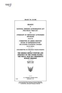 Hearing on National Defense Authorization Act for Fiscal Year 2017 and oversight of previously authorized programs before the Committee on Armed Services