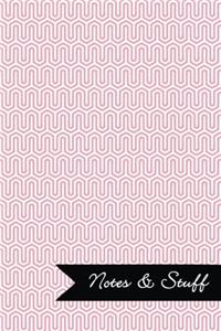 Notes & Stuff Lined Notebook With Pale Pink Key Maze Pattern Cover