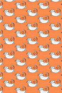 Journal Notebook For Cat Lovers Flying Cats Pattern 6