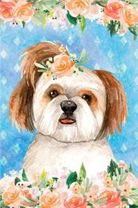 Bullet Journal Notebook for Dog Lovers Shih Tzu in Flowers 4