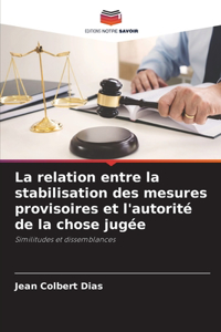 La relation entre la stabilisation des mesures provisoires et l'autorité de la chose jugée