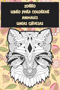 Libro para colorear - Líneas gruesas - Animales - Zorro