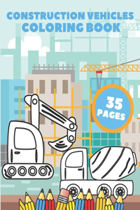 Construction Vehicles Coloring Book