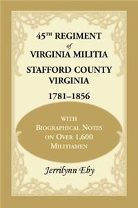 45th Regiment of Virginia Militia Stafford County, Virginia 1781-1856