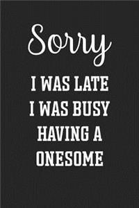 Sorry I Was Late I Was Busy Having a Onesome
