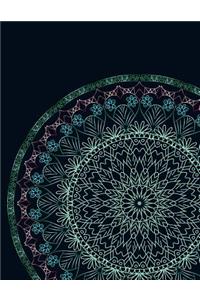 Hand Drawn Mandala Notebook Floral Journal 8.5X11 Lined 120 Pages