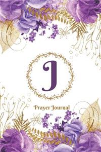 Praise and Worship Prayer Journal - Purple Rose Passion - Monogram Letter J