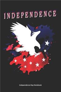 Independence Day Notebook: American Independence Day 4th July 1776 Journal, 6x9 inches, Lined white paper, 100 pages, matte Softcover