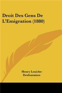 Droit Des Gens De L'Emigration (1880)