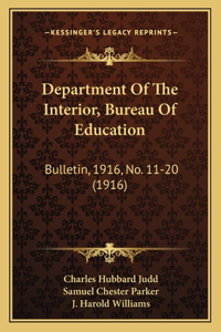 Department Of The Interior, Bureau Of Education