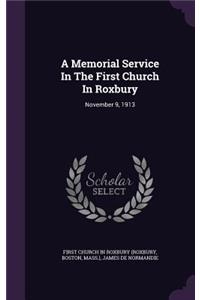 Memorial Service In The First Church In Roxbury