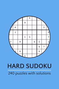 Hard Sudoku: Minimalist Blue Cover 240 Hard Sudoku Puzzles