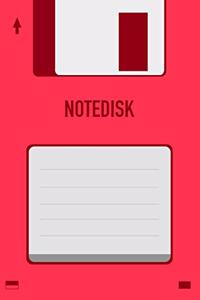 Red Notedisk Floppy Disk 3.5 Diskette Notebook [lined] [110pages][6x9]