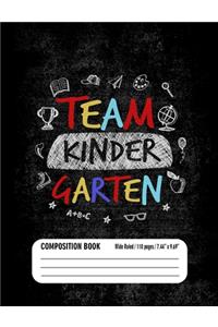 Team Kindergarten Composition Book (Wide Ruled/ 110 pages/ 7.44x9.69)