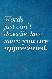 Words just can't describe how much you are appreciated.