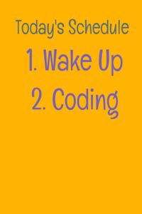 Today's Schedule 1 Wake Up 2 Coding