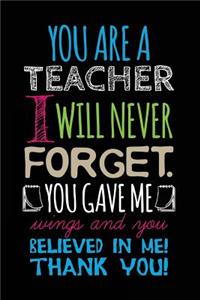 You Are A Teacher I Will Never Forget. You Gave Me Wings And You Believed In Me! Thank You!