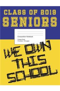 Class of 2019 Purple and Gold Composition Notebook