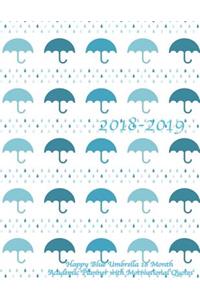 2018-2019 Happy Blue Umbrella 18 Month Academic Planner