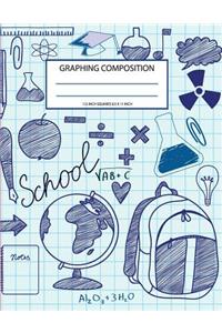 graphing composition 1/2 inch squares 8.5 x 11: MATH Graph Paper Squared Notebook Large Blank Composition Books for Science & Mathematics Analysis Study & Teaching Early Childhood Education teachi