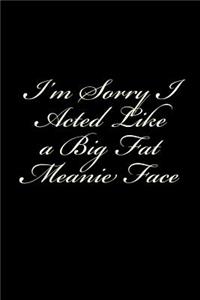 I'm Sorry I Acted Like a Big Fat Meanie Face