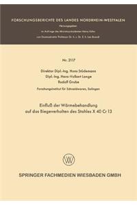 Einfluß der Wärmebehandlung auf das Biegeverhalten des Stahles X 40 Cr 13