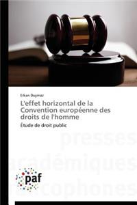 L'effet horizontal de la convention européenne des droits de l'homme
