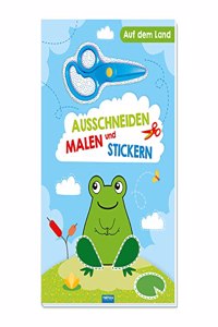 Trotsch Bastelbuch mit Schere Ausschneiden, Malen und Stickern Auf dem Land
