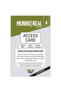 Mundo Real 2nd Edition Lv4 Student 1 Year Digital Access Code (Std. eBook + Eleteca + Ow)