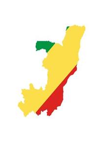 The Flag of Congo Overlaid on The Map of the African Nation Journal