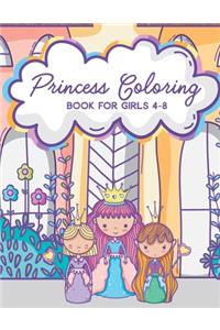 Princess Coloring Book for Girls 4-8