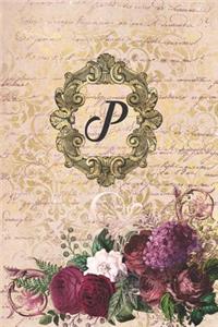 Simply Dots Dot Journal Notebook - Gilded Romance - Personalized Monogram Letter P