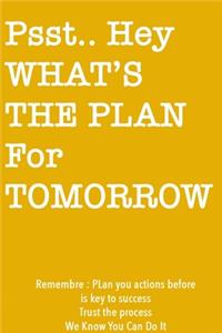 Psst... Hey What is the Plan For Tomorrow / Orange Notebook Version