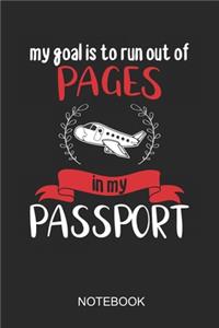 My Goal Is To Run Out Of Pages In My Passport Notebook