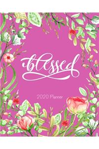 Blessed: 2020 Planner and Prayer Journal - Pink Floral Cover