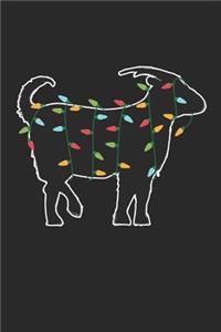 Goat with Christmas Lights - Christmas Notebook - Goat Diary - Animal Journal - Christmas Gift for Animal Lover