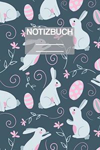 Notizbuch A5 Muster Hase Hasen Ostern Eier Bunt
